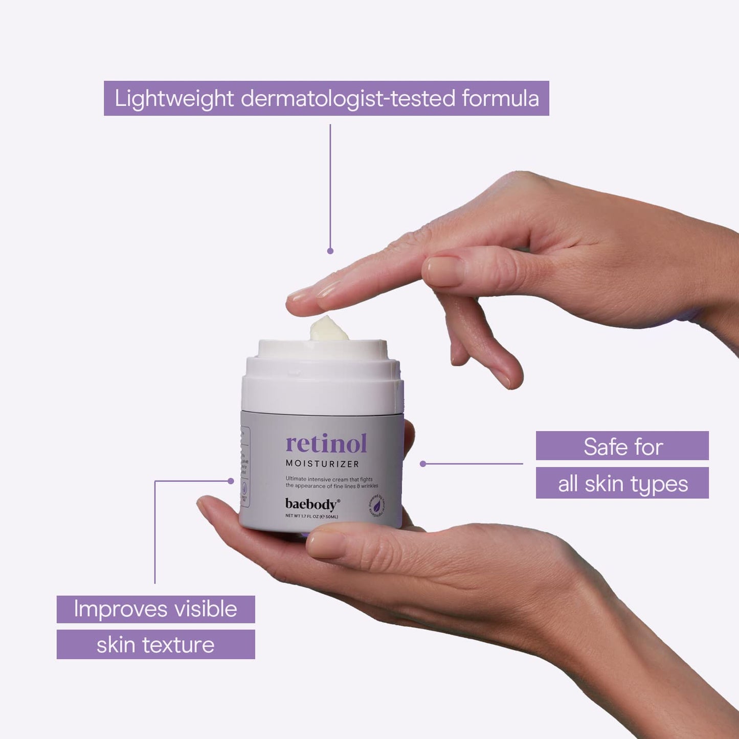 Baebody - Crema Hidratante con Retinol para Rostro y Ojos - 50 ml