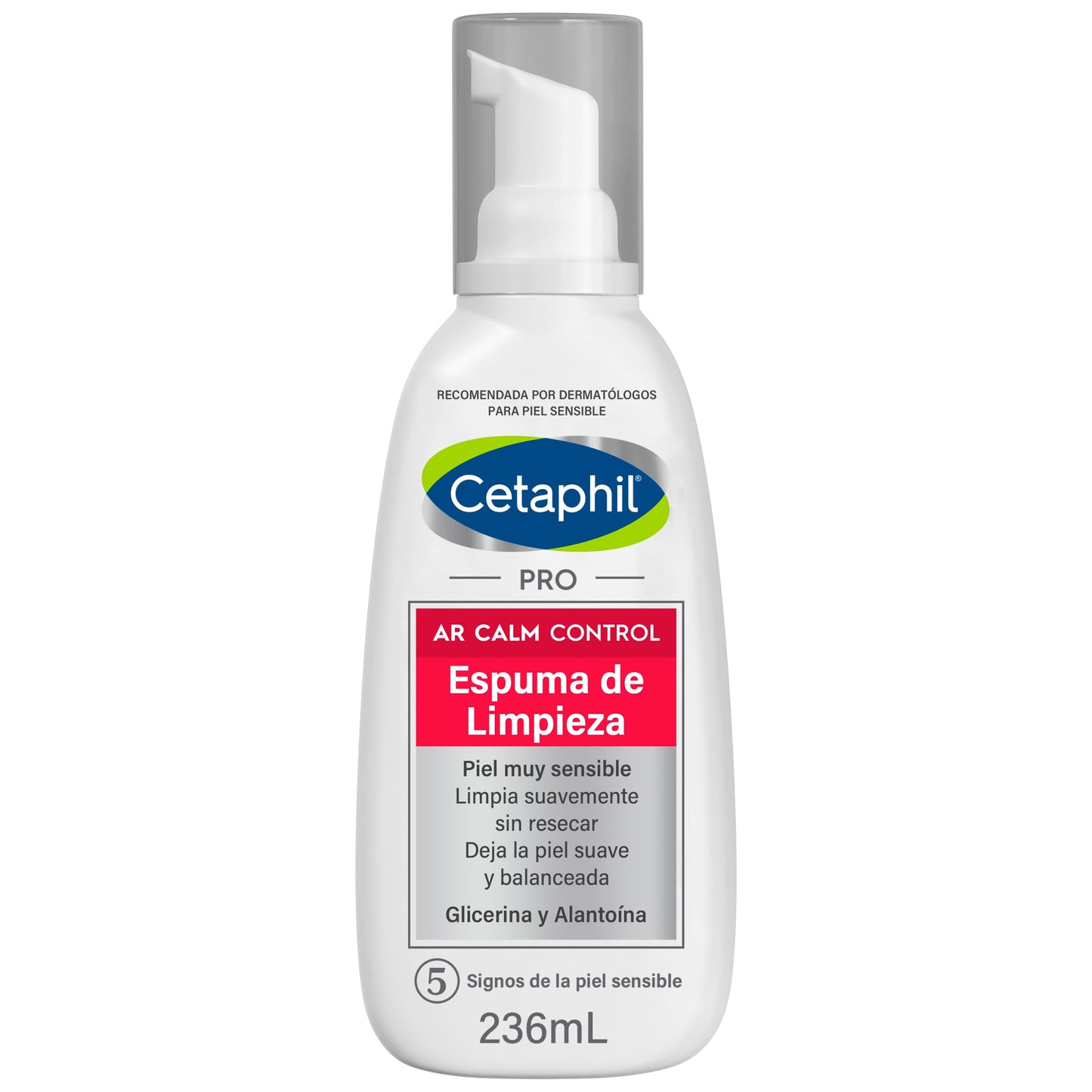 Cetaphil PRO AR Calm Control Espuma de Limpieza, Limpia y Calma el Ardor de Piel con Enrojecimiento Recomendada por Dermatólogos para Piel Sensible - 1 pieza de 236 ml