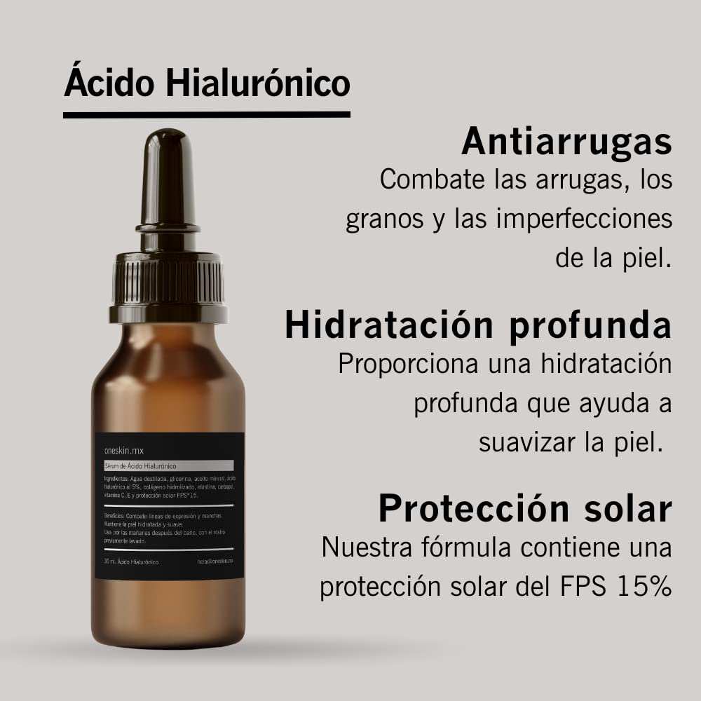 Oneskin Kit Ácido Hialurónico & Vitamina C Para Hombre & Mujer | 30ml cada Sérum| Regeneradora, Hidratante, Antimanchas y Antiarrugas | Fórmula mejorada | Skincare routine para Hombre