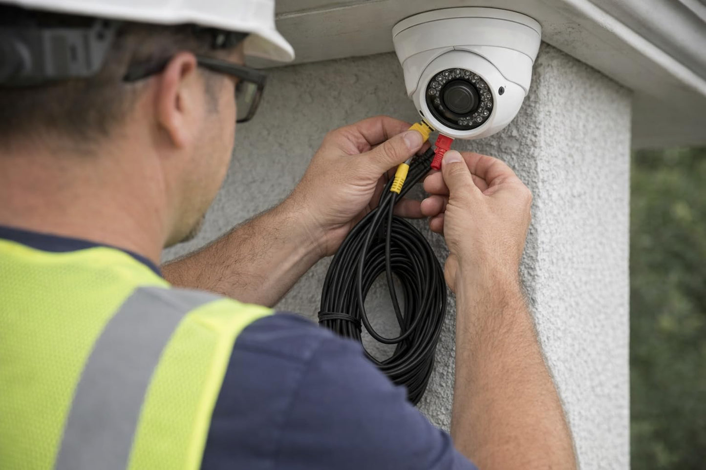 InstallerCCTV 100ft Pre-made All-in-One BNC Video and Power Cable with Connector for Surveillance CCTV Security Camera Video System - Black