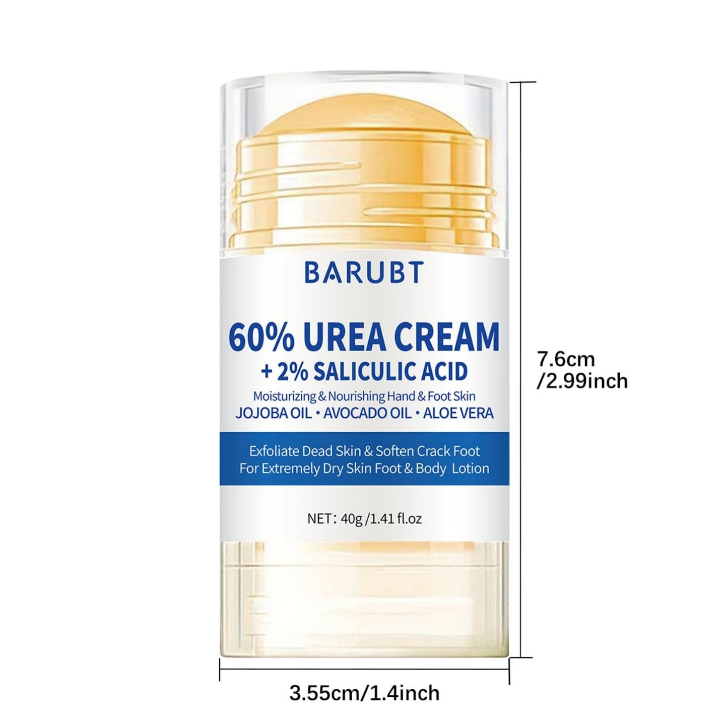 Crema Hidratante con Urea 60 para Pies, Manos y Codos - Exfoliante para Piel Seca, Agrietada y Callosidades (40g)