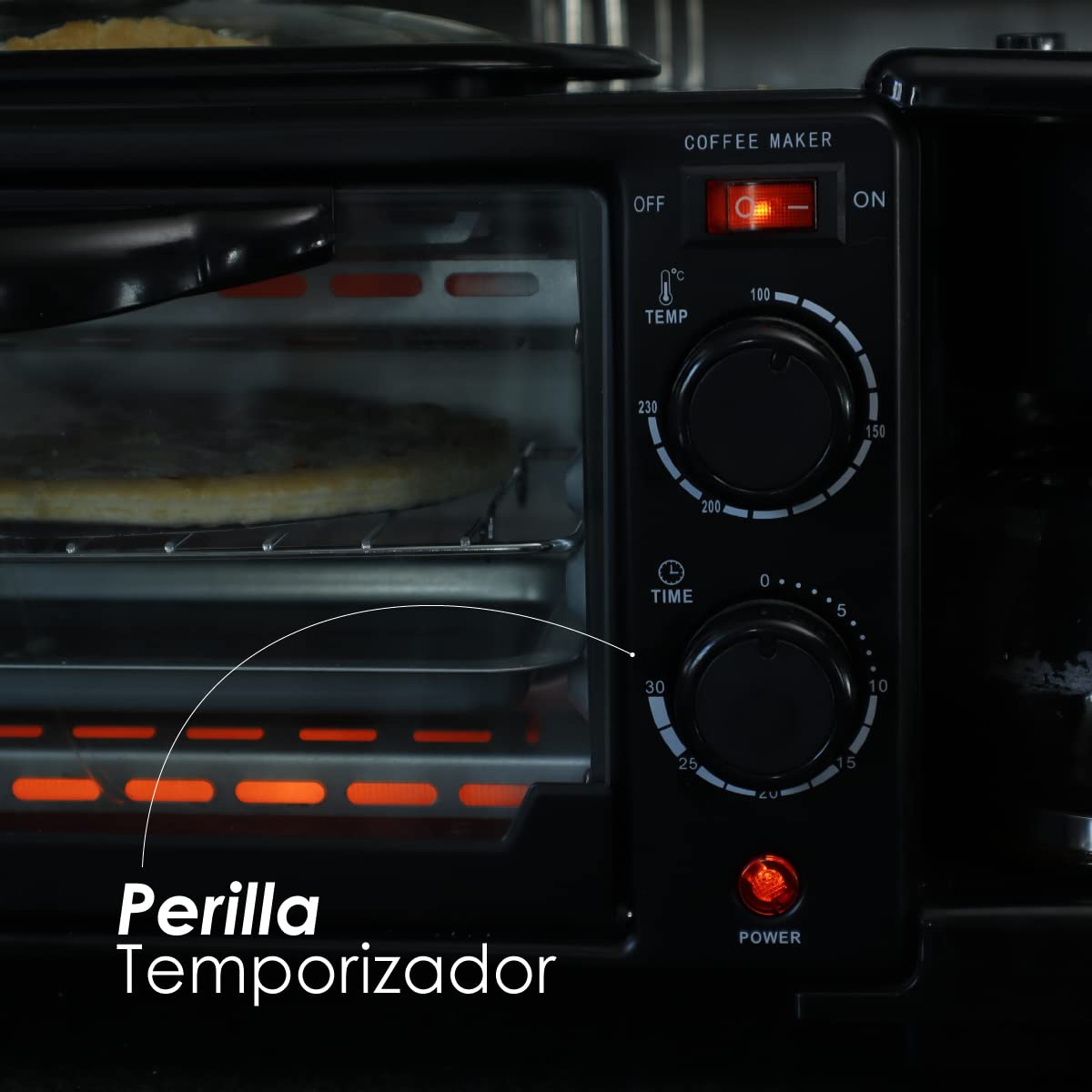 Ilios Innova Horno 3 en 1 maquina de desayuno sarten cafetera mini horno