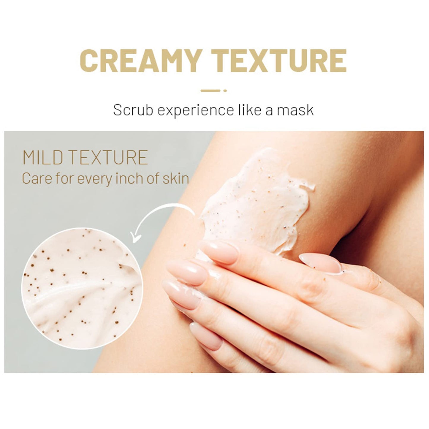 Exfoliante Corporal de Arroz Crema Suavizante para Aliviar la Sequedad