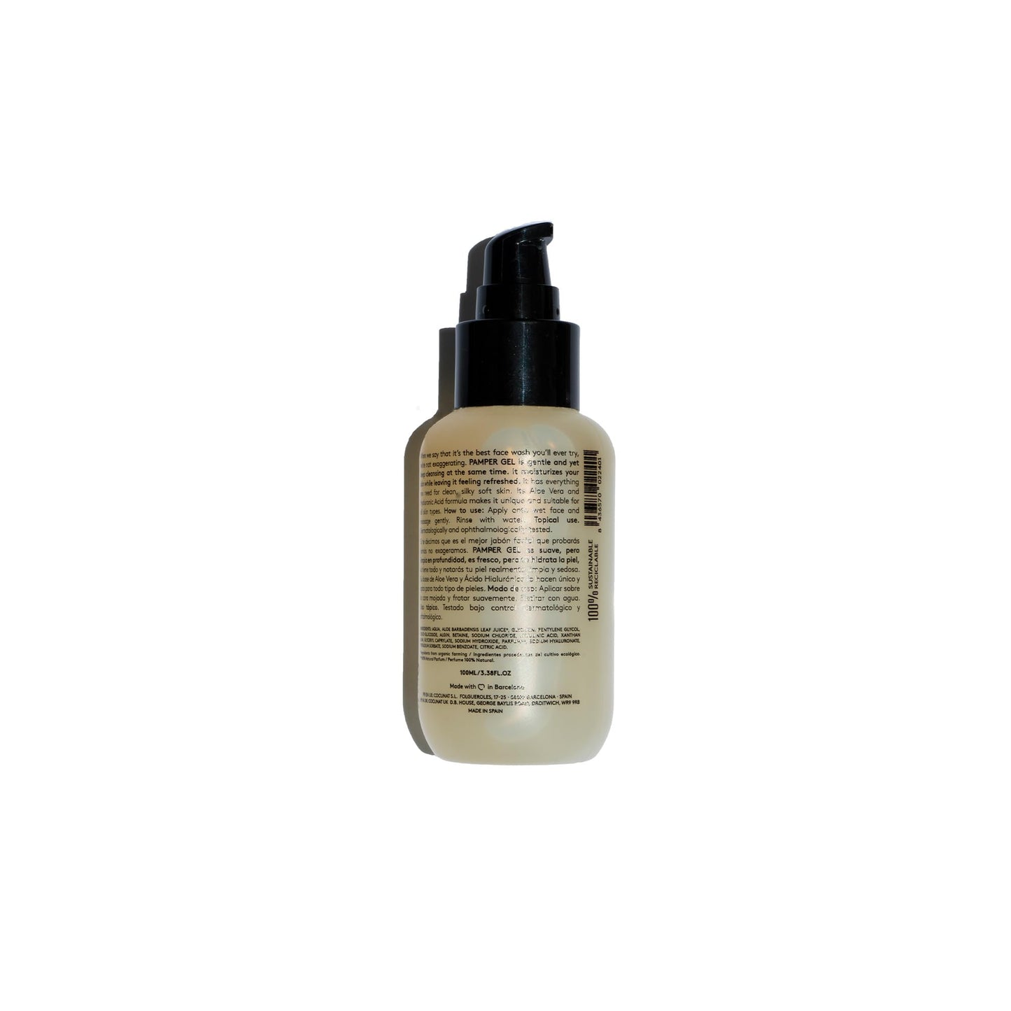 COCUNAT - Pamper Gel - Gel Limpiador Facial Diario - Limpia en Profundidad Sin Resecar - Doble Limpieza - Pieles Mixta Grasa o Sensible - Aloe Vera y Ácido Hialurónico - Sin Sulfatos - Antiedad - 100ml