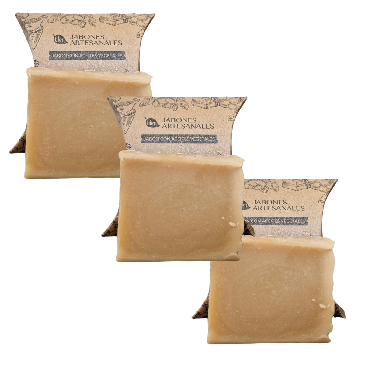 BLEN | 3 Pack Jabones Artesanales Leche de Burra | 100 g c/u