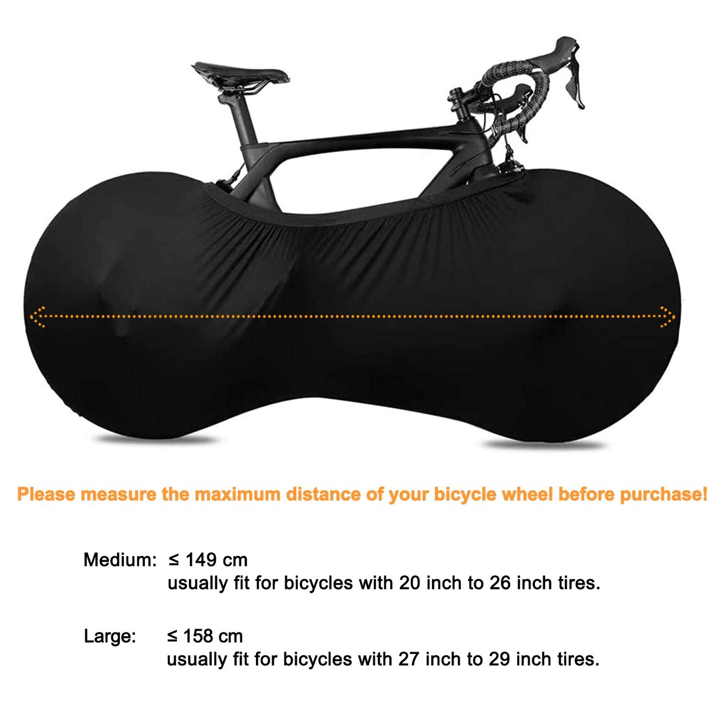 Cubierta de Bicicleta MOTLTECH Negro Alta Elasticidad a Prueba de Polvo para Interior