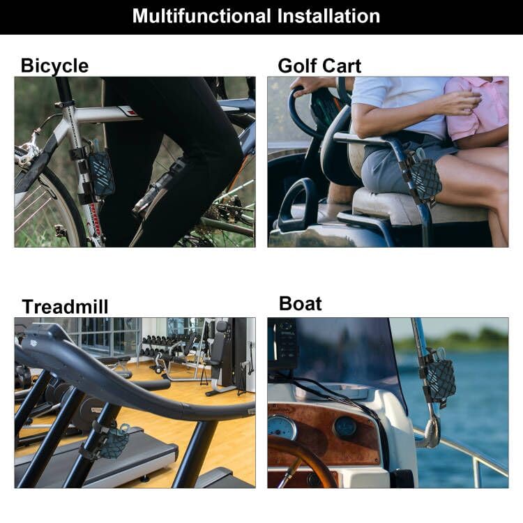 Soporte de Metal TXEsign Negro para Altavoz pequeño portátil con Correa Ajustable Compatible con Go para Bicicleta, Carrito de Golf o Baranda de Barco