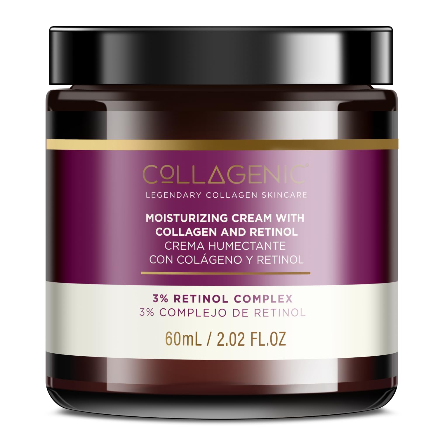 Collagenic | Crema Antiarrugas 2 en 1 | Retinol y Colágeno Hidrolizado 60 ml | Crema Humectante facial| Disminuir líneas de expresión | Hidratante ligero