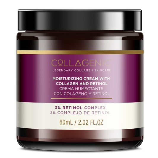 Collagenic | Crema Antiarrugas 2 en 1 | Retinol y Colágeno Hidrolizado 60 ml | Crema Humectante facial| Disminuir líneas de expresión | Hidratante ligero