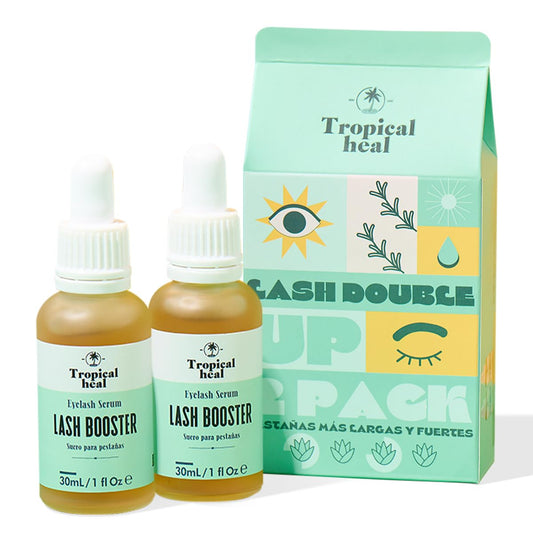 Tropical Heal - 2 Sueros Naturales Lash Booster para Crecimiento de Pestañas y Cejas - Tratamiento Nutritivo y Fortalecedor para Pestañas Más Largas y Fuertes - Fórmula con Extractos 100% Naturales, 30 ml c/u