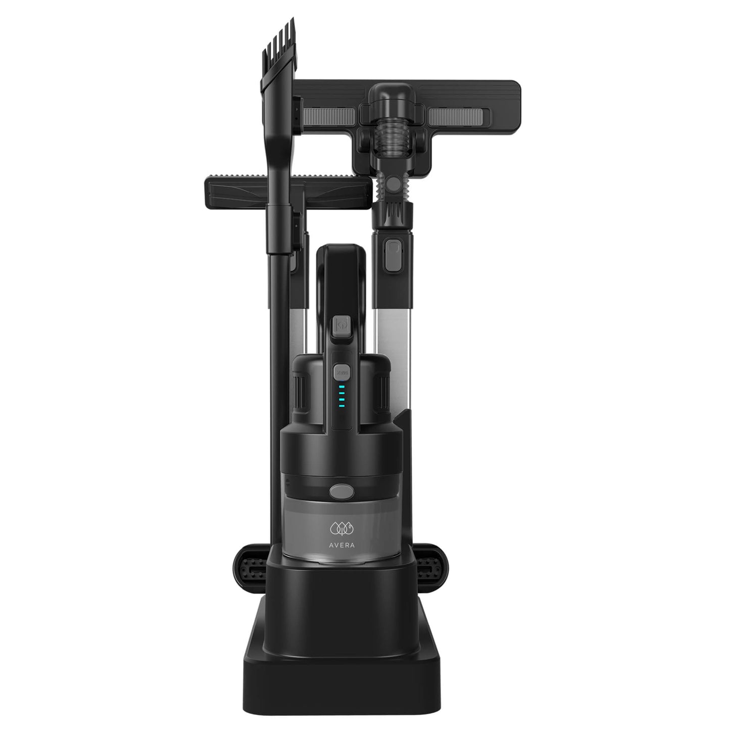 Aspiradora Vertical Inalambrica 3 en 1, Sistema Pro Cyclone, Bateria 2000 mAh, con Filtro de Acero Inoxidable Lavable, Sin Filtros, Incluye 6 cepillos | AVERA ASP02