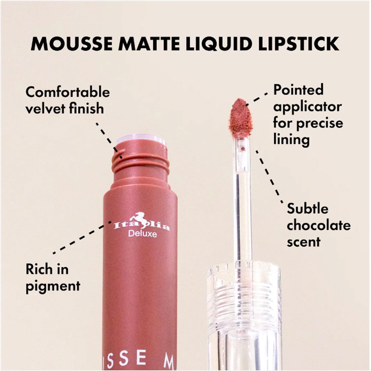 Labial Líquido Italia Mousse Matte Liquid Lipstick Sirena