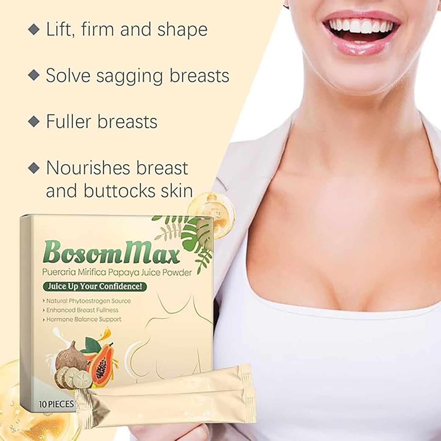 Papaya Bust Lifting Tea: 100% Effective Kudzu Root Powder for Women