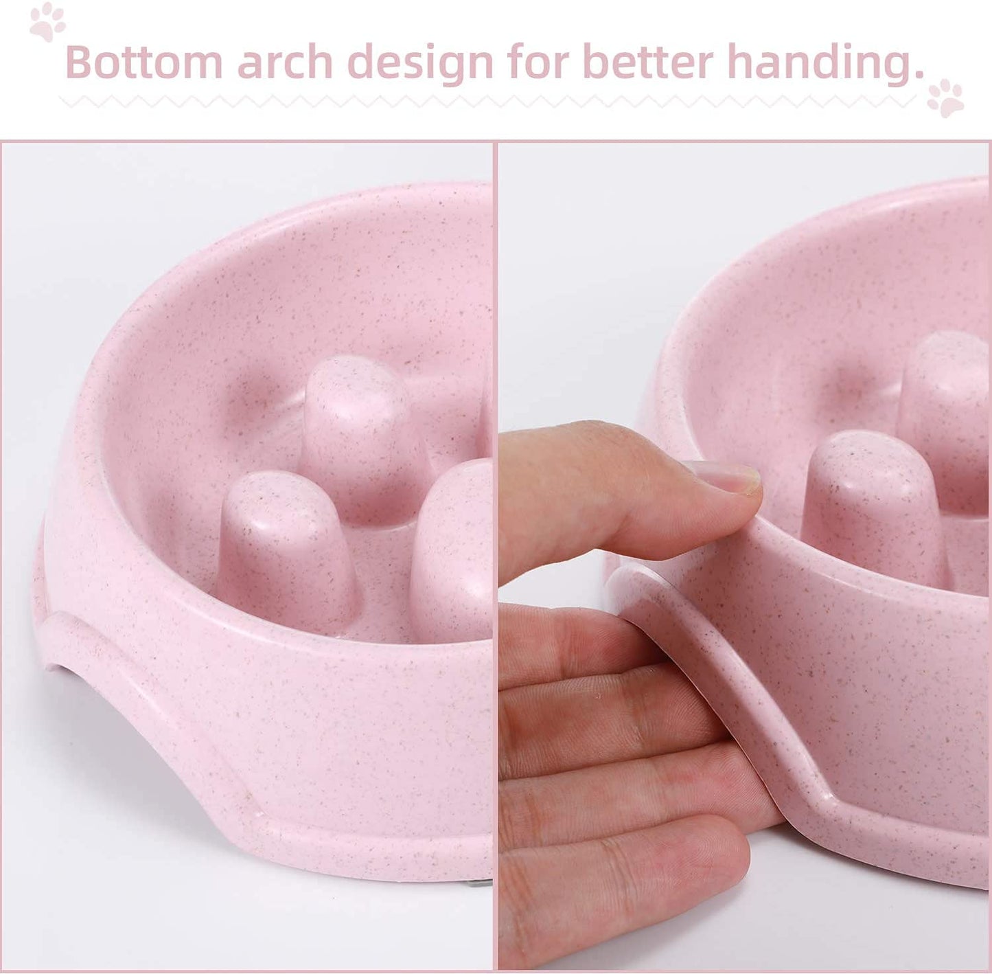 FUXINGONE Comedero para Perros y Gato, Platos para Mascota de Acero Inoxidable con tapete Antideslizante, Tazones Dobles para Agua y Comida, para Perros y Gatos (Rosa)