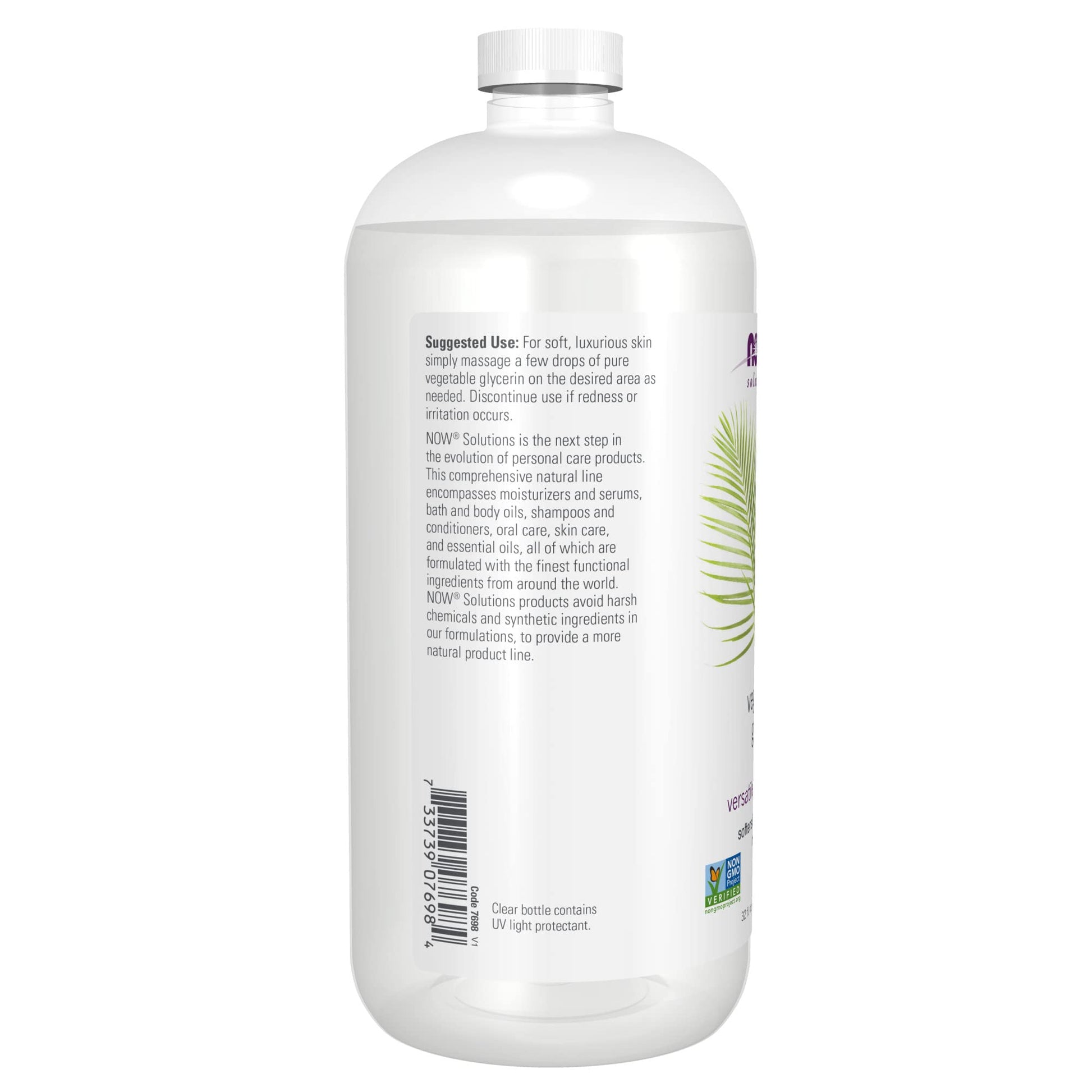 Glicerina Vegetal NOW Solutions Pura para Cuidado de la Piel Suave e Hidratante