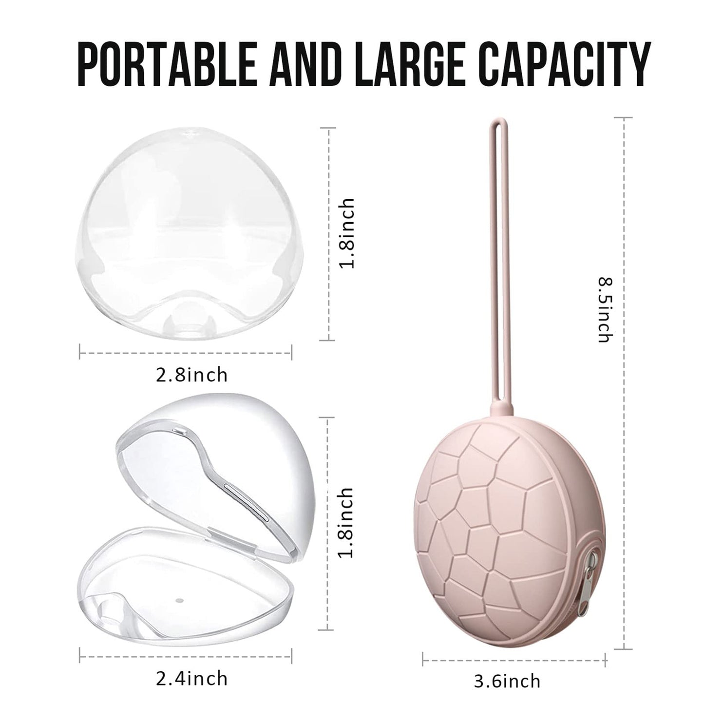 Juego de Fundas para Chupete Smlpuame Gris Rosa con Bolsas de Silicona y Cajas Transparentes