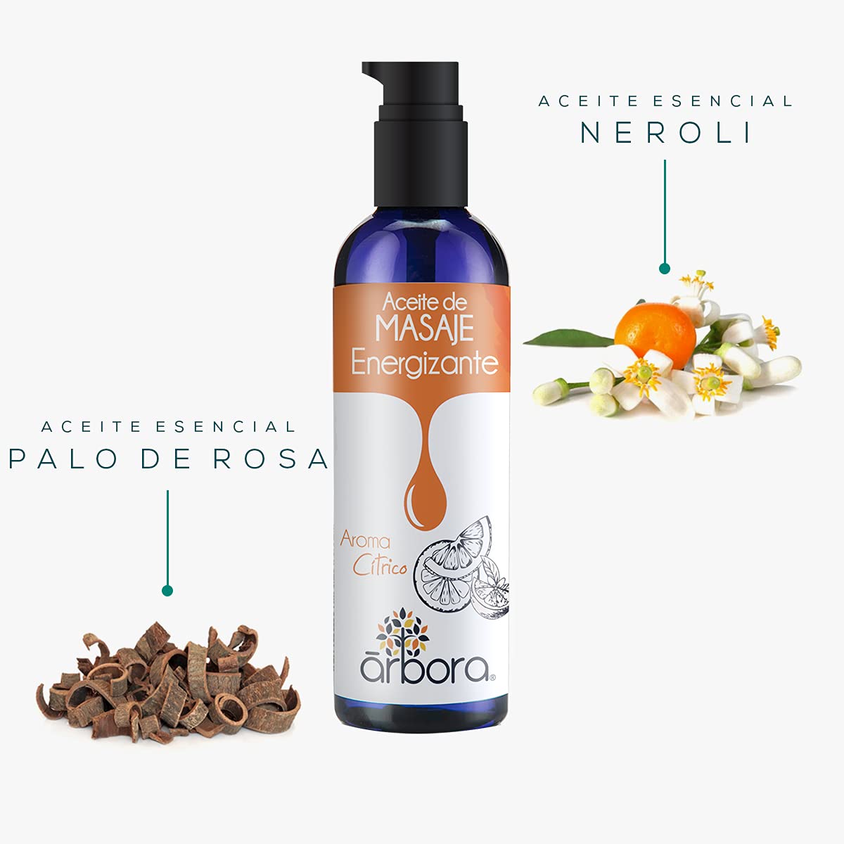 Aceites de Masaje Árbora Cítrico y Vainilla Sándalo e Ylang Ylang 90 ml