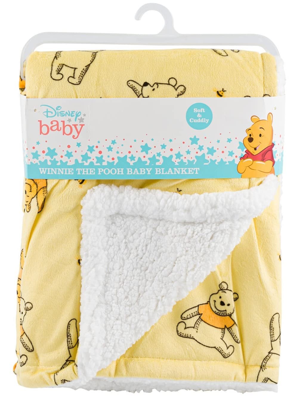 Disney Cudlie Baby Winnie The Pooh MNK/Sherpa - Manta con Estampado de Abejas