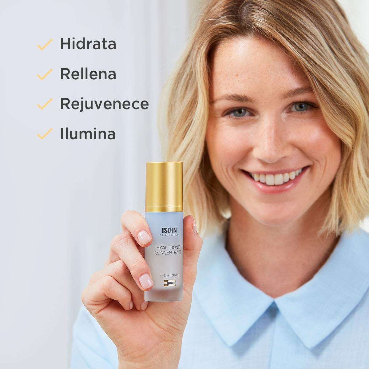 ISDIN Isdinceutics hyaluronic concentrate, serum facial ligero y ultrahidratante, con acido hialuronico - 30ml + Crema de manos hidratante Ureadin Manos Plus 50 ml