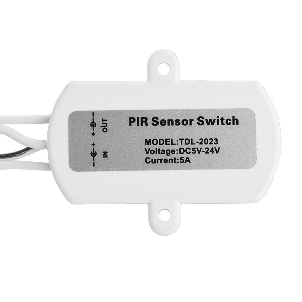 Diyeeni Interruptor 120 Grados 2-360 Segundos Rango de Retardo Ajustable,5A DC 5-24V Mini PIR Sensor Infrarrojo,Sensor de Movimiento Detector,LED Tira Interruptor Automático ()