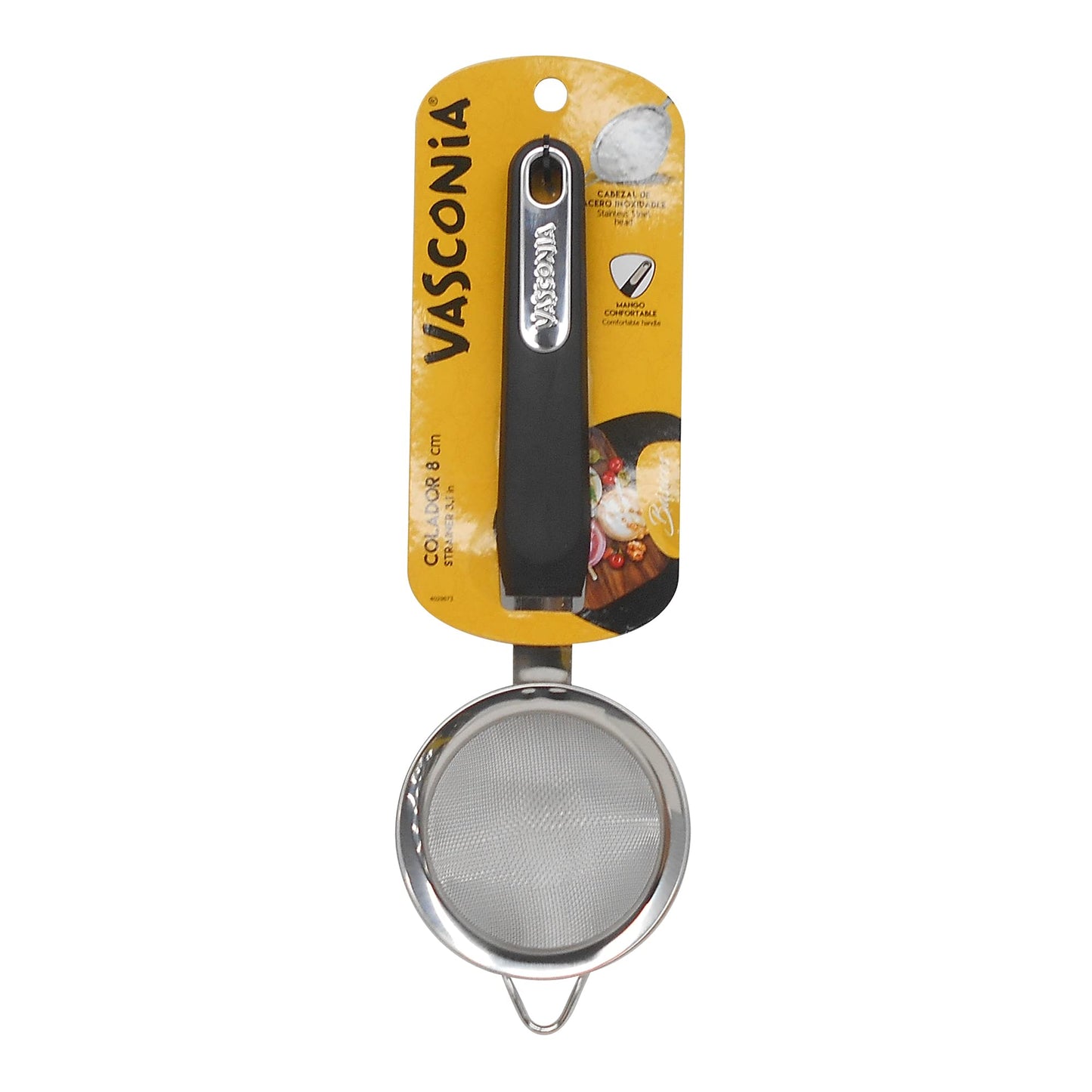 Colador Vasconia Acero Inoxidable con Mango en TPR e Inserto Metálico