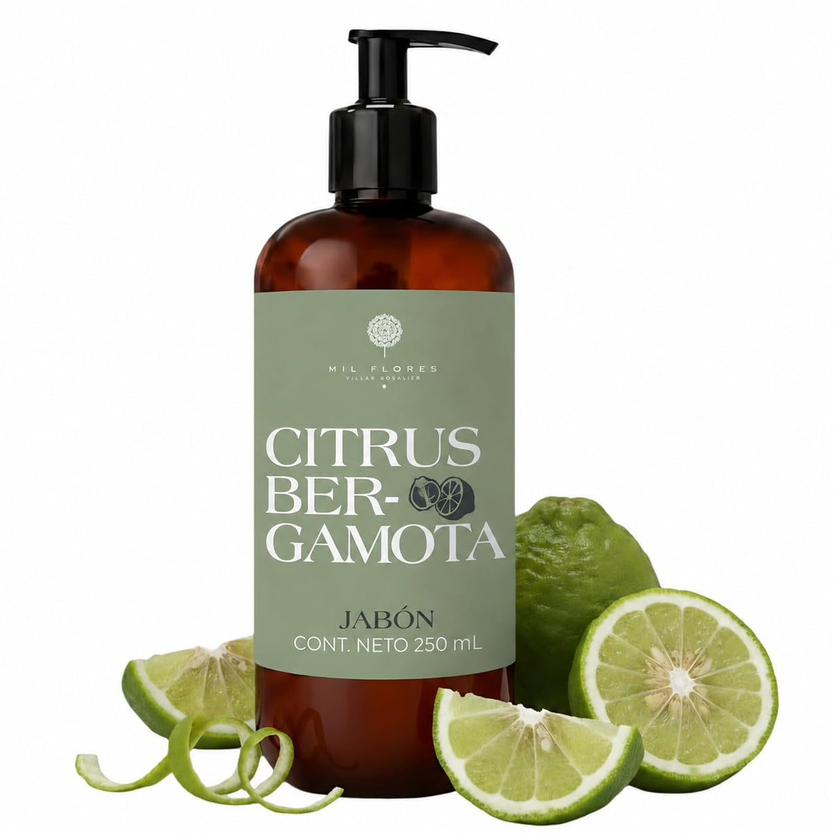 Mil Flores Jabón Líquido para Manos Citrus Bergamota 250 ml Aroma Cítrico