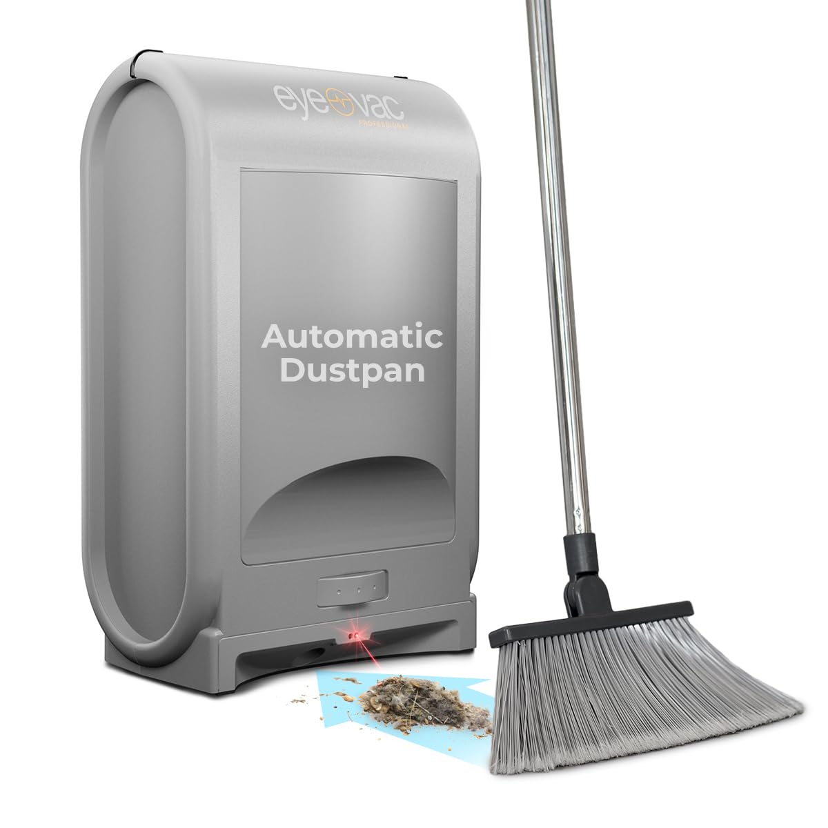 EYE-VAC Pro Aspiradora sin tacto, recogedor automático, bote sin bolsa de 1400 W para pelo de salón y mascotas, color plateado