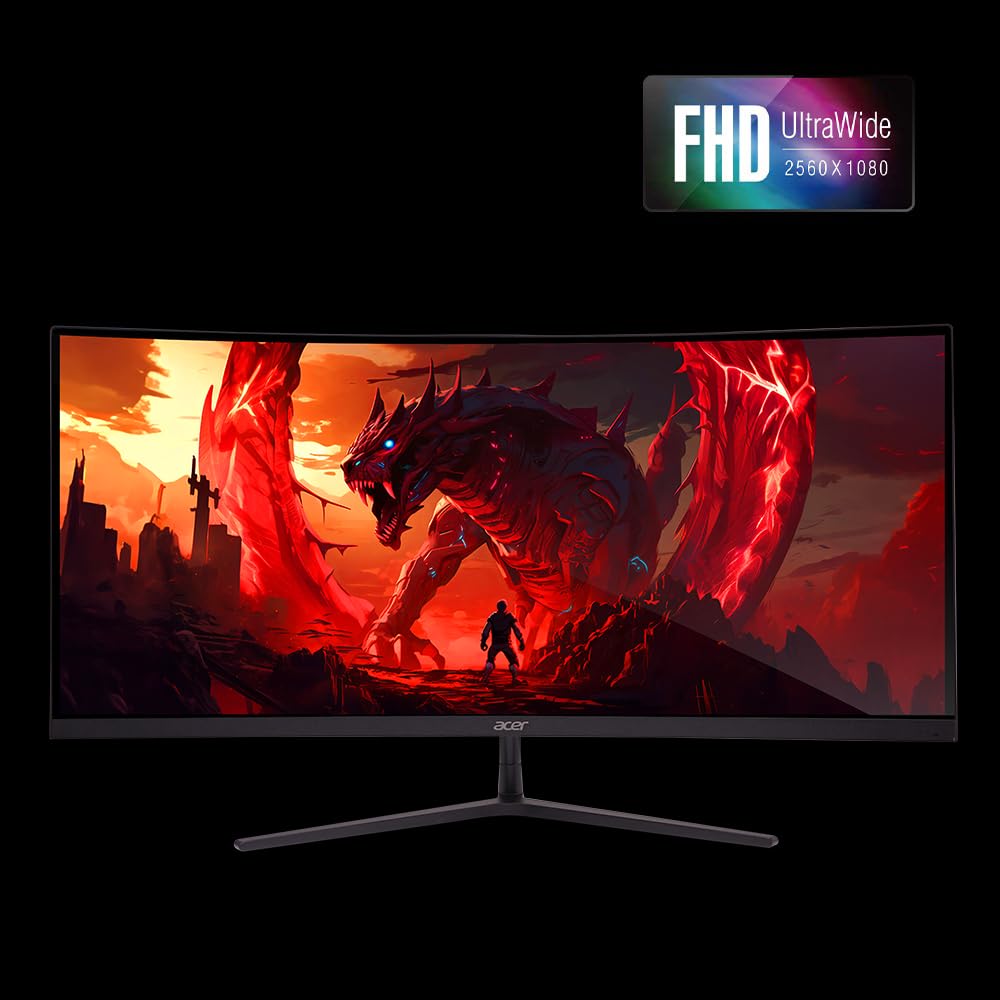 ACER Monitor Gamer Nitro Curvo ED6 29.5" UWFHD 200Hz Panel VA 1ms AMD FreeSync Premium