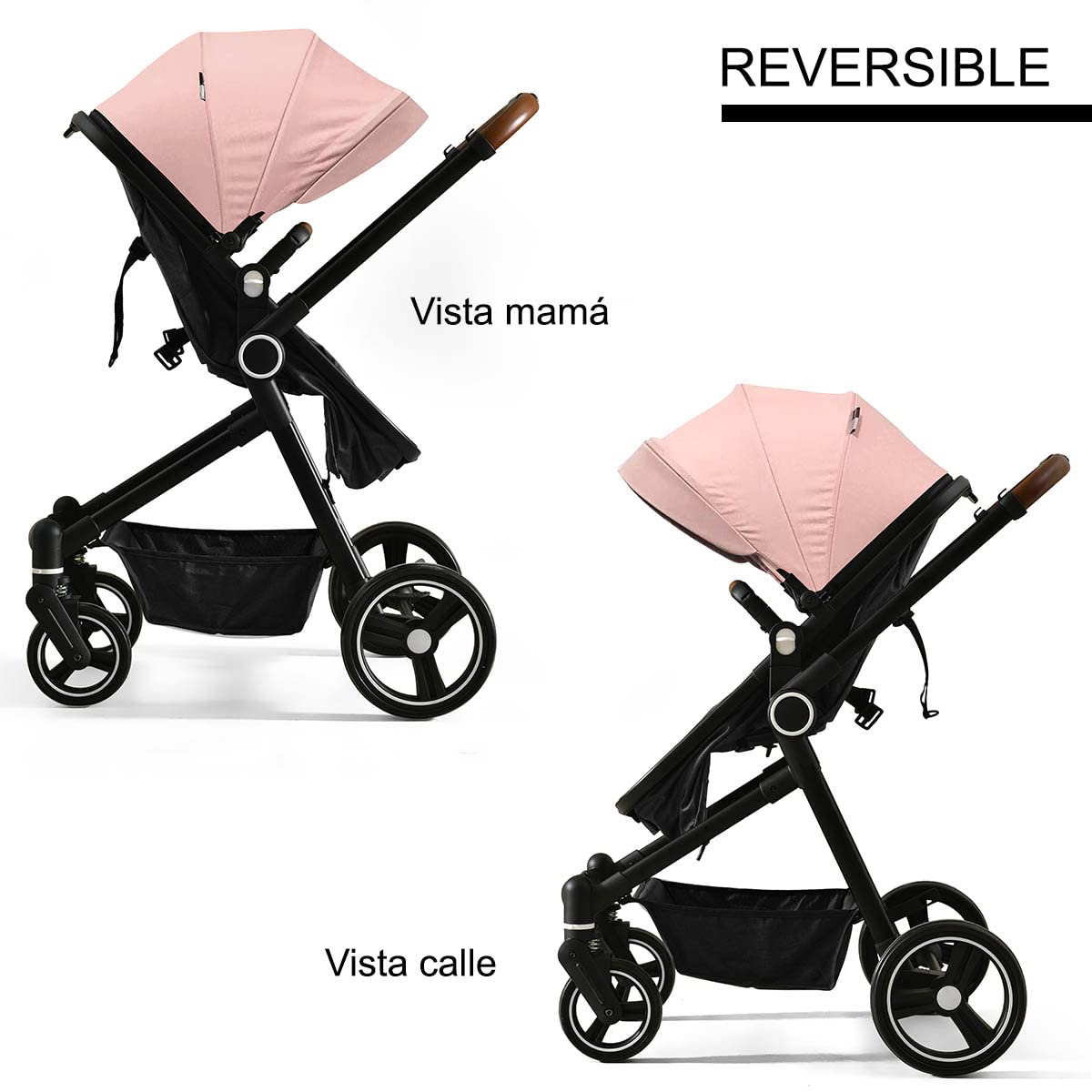 BAMBINETO Carriola de viaje para bebé 3 en 1 Reversible FLANEUR