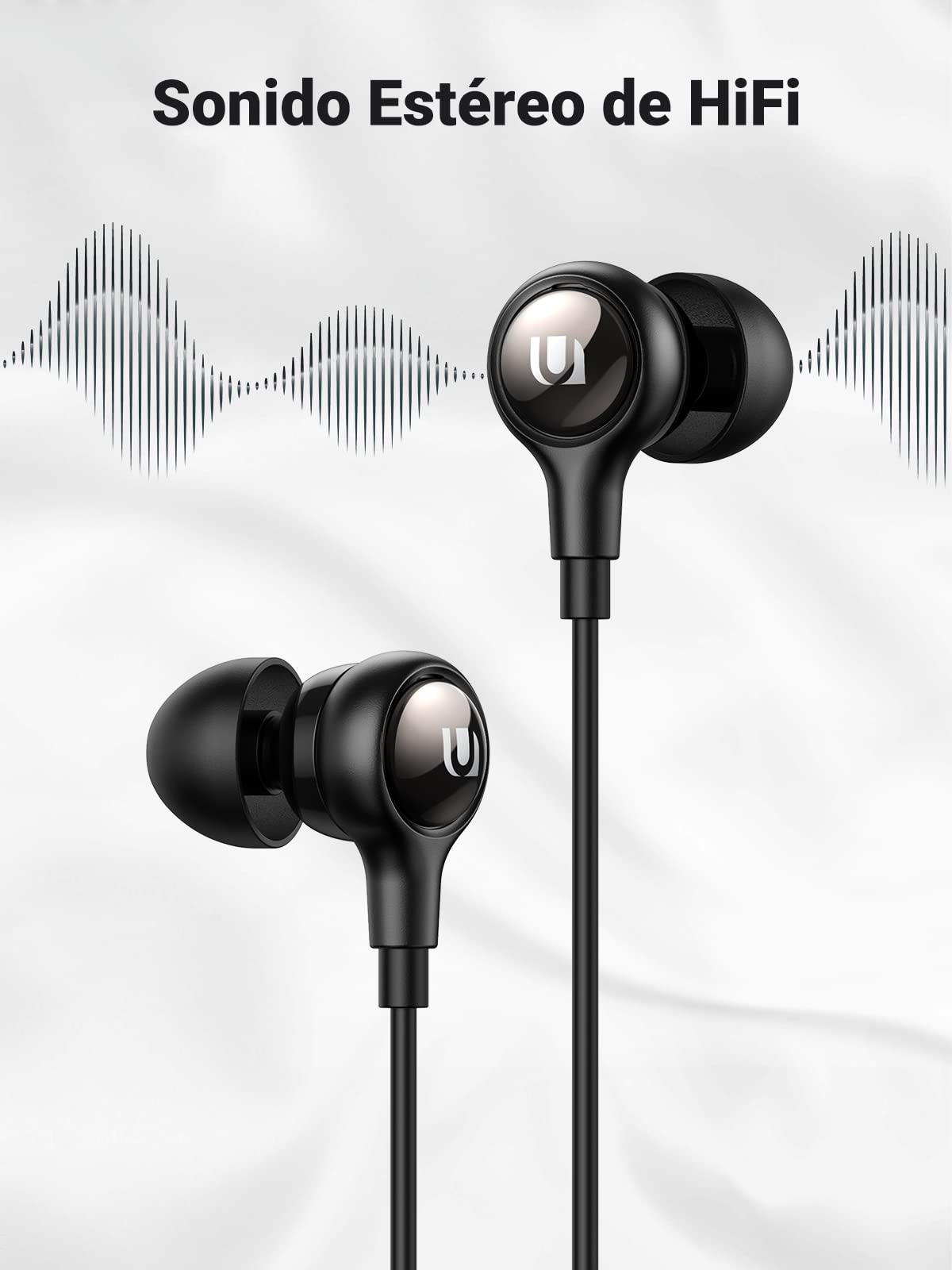 Audífonos UGREEN USB C Negro Cancelación de Ruido HiFi Stereo con Micrófono y Control de Volumen