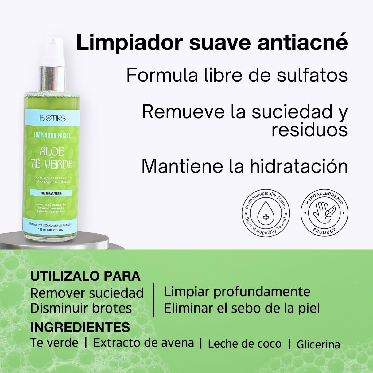 Kit anti acné para piel grasa (Limpiador, tónico, crema hidratante y sérum tratamiento) piel con menos grasa, marcas y acné