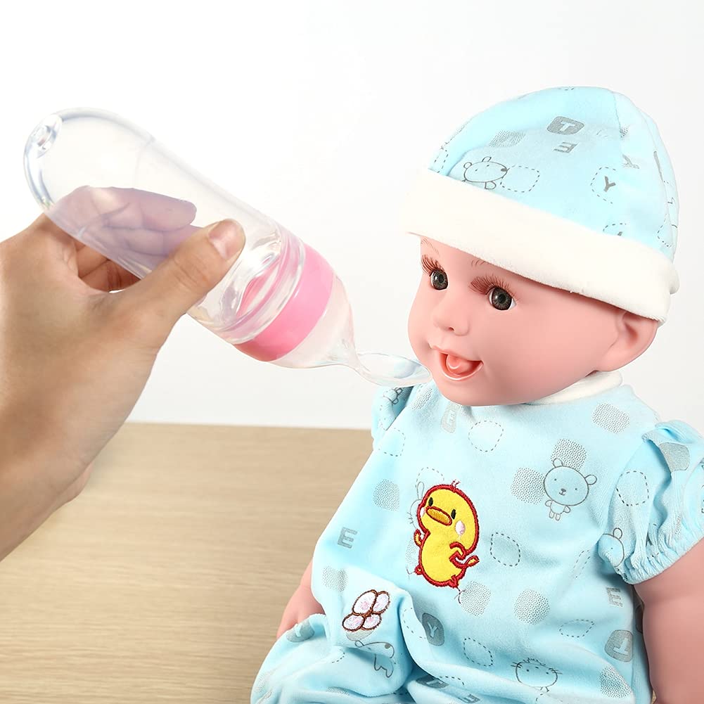 Alimentador de Alimentos para Bebés, Biberón de Silicona Exprimible de Dibujos Animados con Cuchara Dispensadora para Bebés, Bebés(#2)