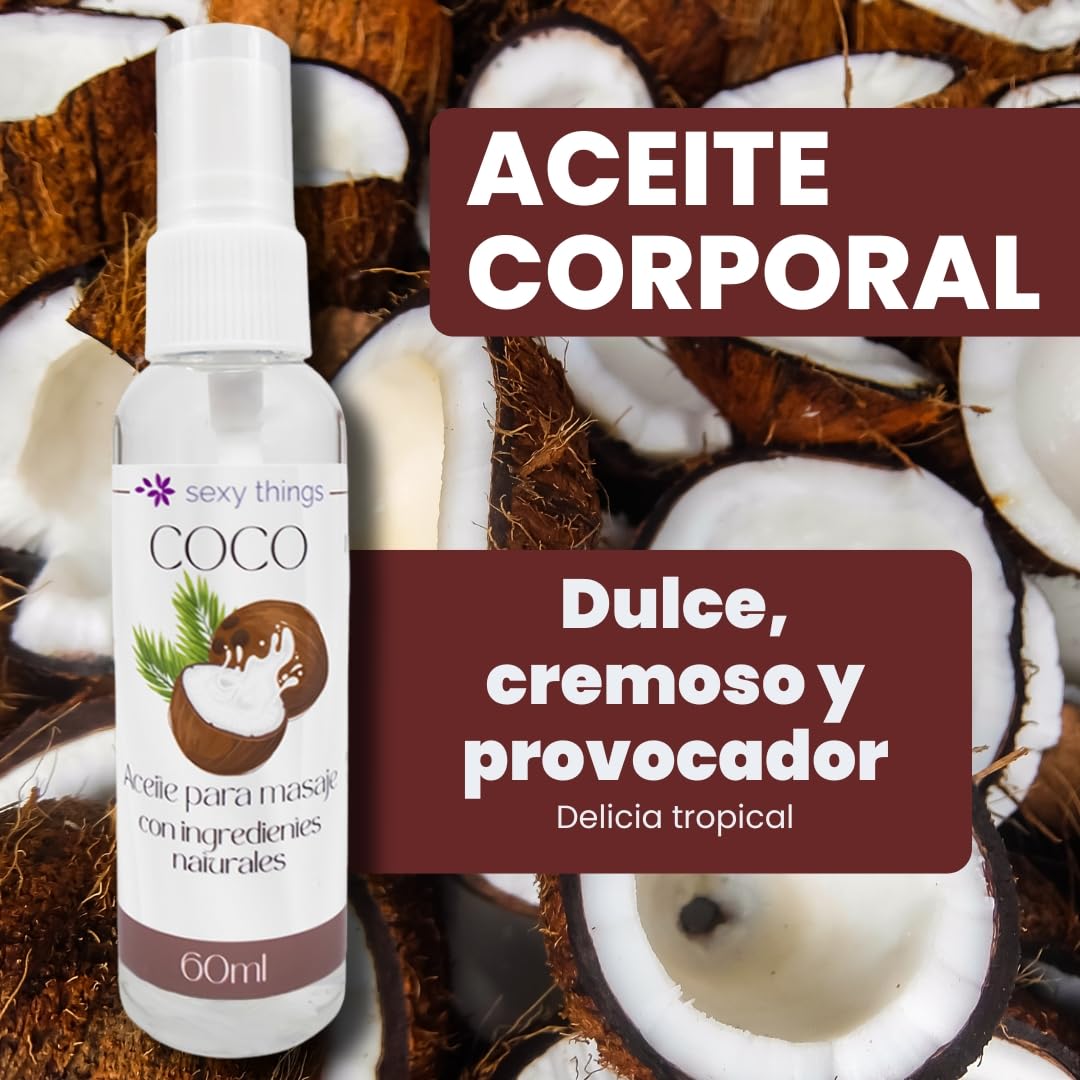 Aceite para Masaje Sexy Things Coco Hidratante y Suave 60ml
