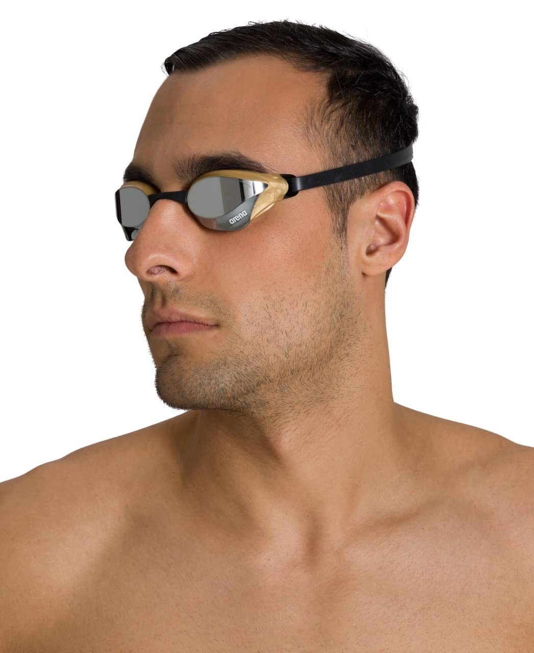 ARENA - anteojos de natación unisex para hombres y mujeres, con núcleo cobra, antivaho, lentes de policarbonato, plateadas/doradas