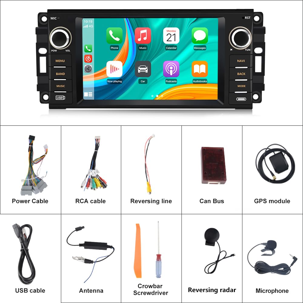 Radio de coche para Jeep Wrangler JK Compass Patriot/Chrysler/Dodge RAM Charger