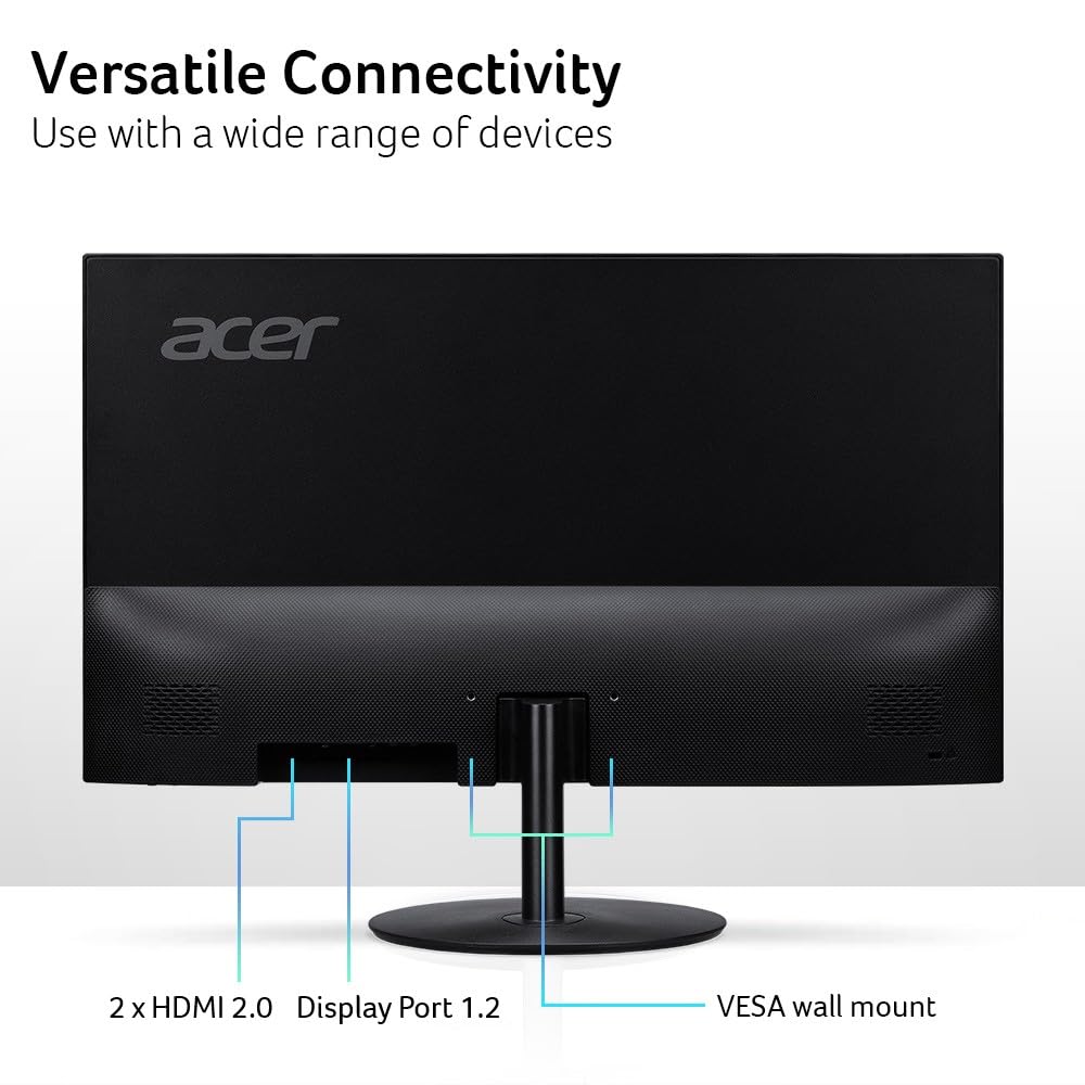 Acer Monitor SB2 Ultra Slim 21.5" FHD (1920 x 1080) Panel IPS | Tecnología AMD FreeSync | 100 Hz | 1ms (VRB) | Puertos HDMI y VGA