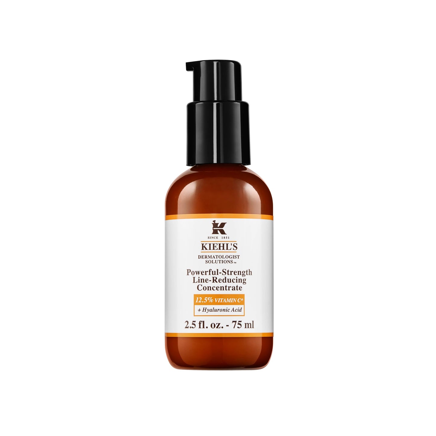 Kiehl's Powerful Serum, Suero de Rostro, Reductor de Líneas de Expresión, Aumenta Luminosidad y Firmeza, Suaviza y Rellena la Piel, con 12.5% de Vitamina C y Ácido Hialurónico, 75 ml