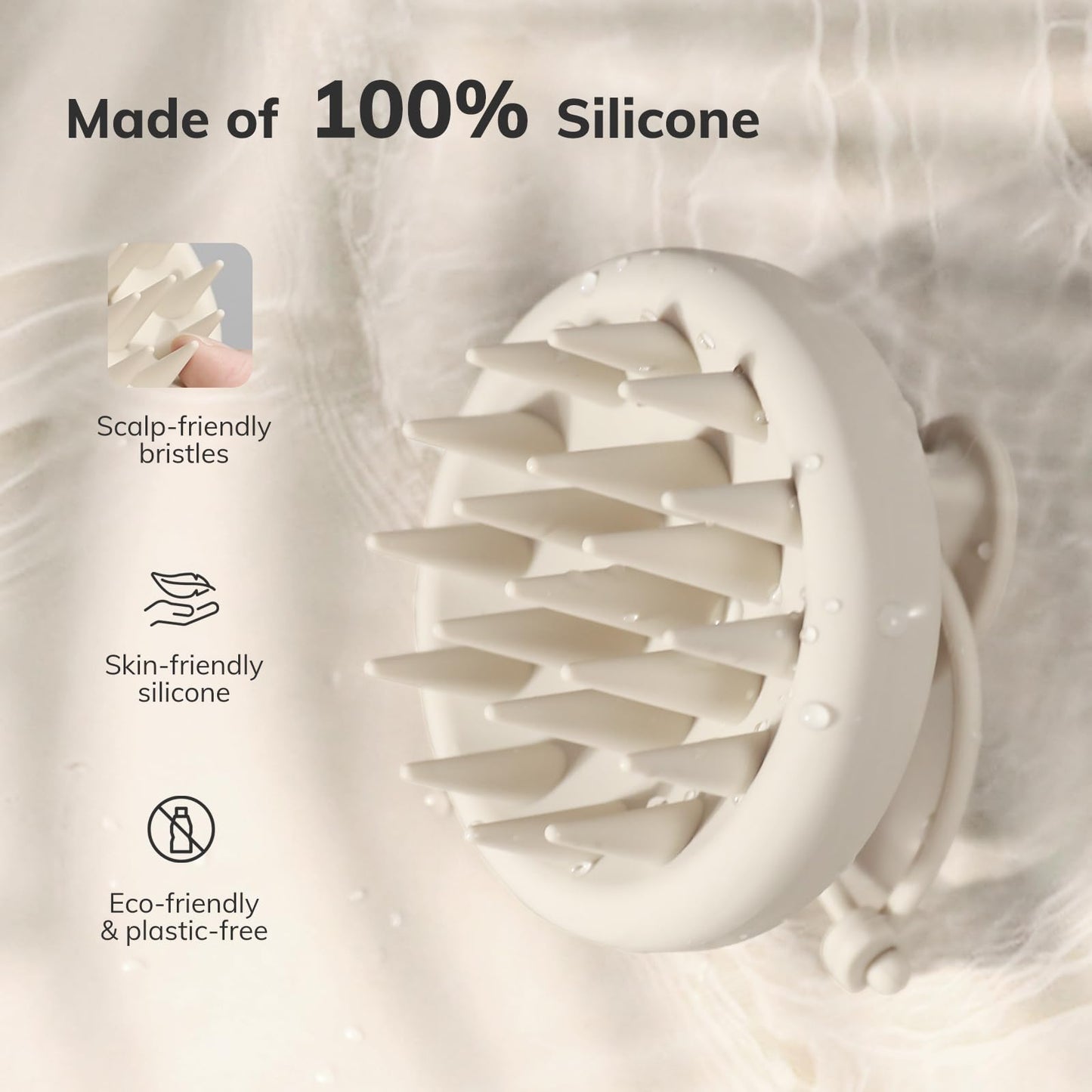 Sndyi Cepillo Champú Masajeador del Cuero Cabelludo de Silicona, Cepillo Exfoliante del Cuero Cabelludo para la Eliminación de la Caspa, Cepillo para el Crecimiento del Cabello (Avena)