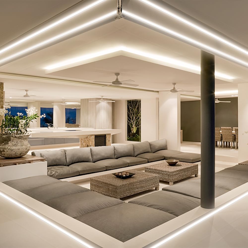 Phayfity Paquete de 20 Unidades de Difusor de Canal LED de 1 M en Forma de U con Cubierta Lechosa, Canaleta para Tira Luz LED,Perfil de Aluminio para Tira de Luz LED