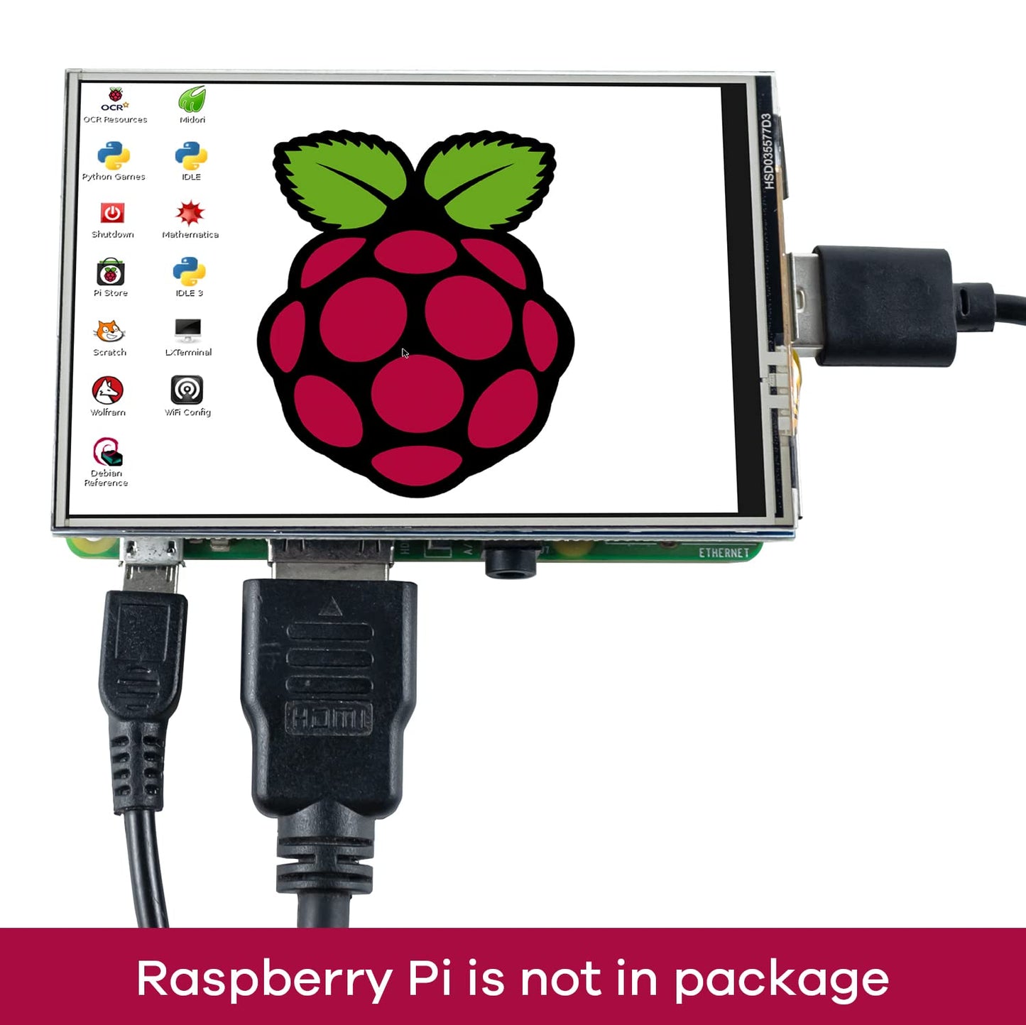 Hosyond - visualización táctil TFT LCD SPI de 3.5 pulgadas de 480 x 320 para Raspberry Pi A, B, A+, B+, 2B, 3B, 3B +, 4B, 5