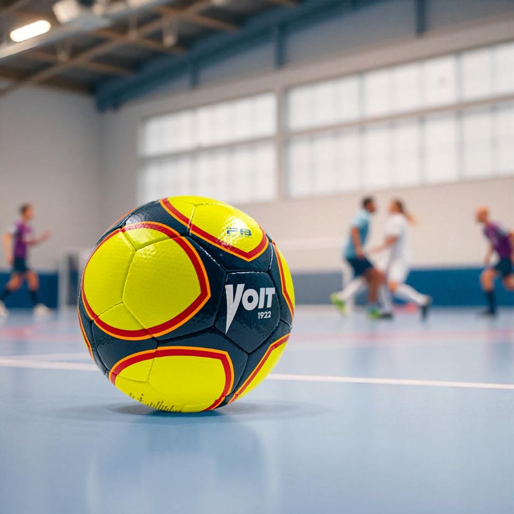 Balón de Fútbol Voit Amarillo Cosido a Mano Futsal No. 4 Peso Muerto