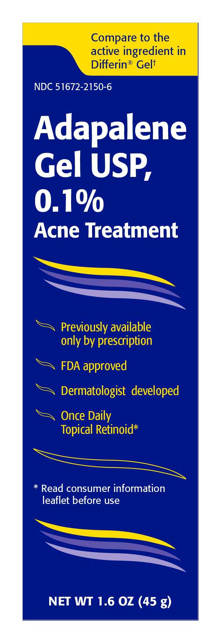 TARO- "Gel para el tratamiento del acné Taro Adapalene 0,1% sin parabenos (1,6 oz)