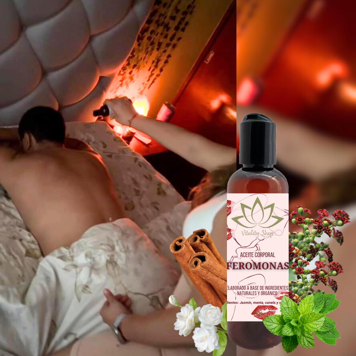 Aceite Corporal Orgánico de Feromonas Aromaterapia para Masaje