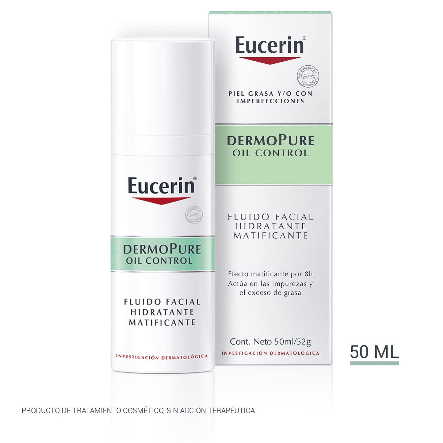 Eucerin Fluido Facial Hidratante Matificante para piel grasa, 50 ml