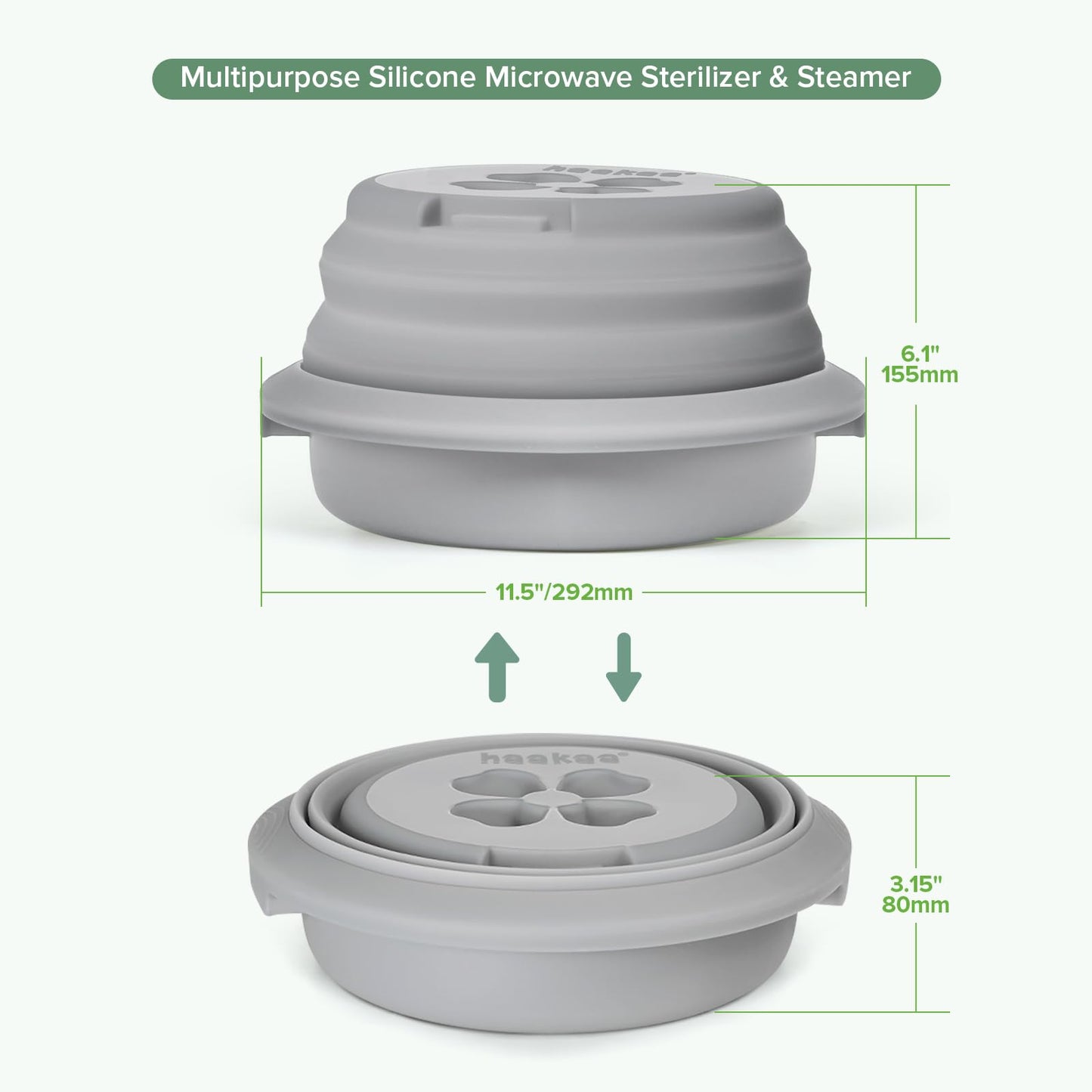 Haakaa Esterilizador y vapor de silicona multiusos para microondas