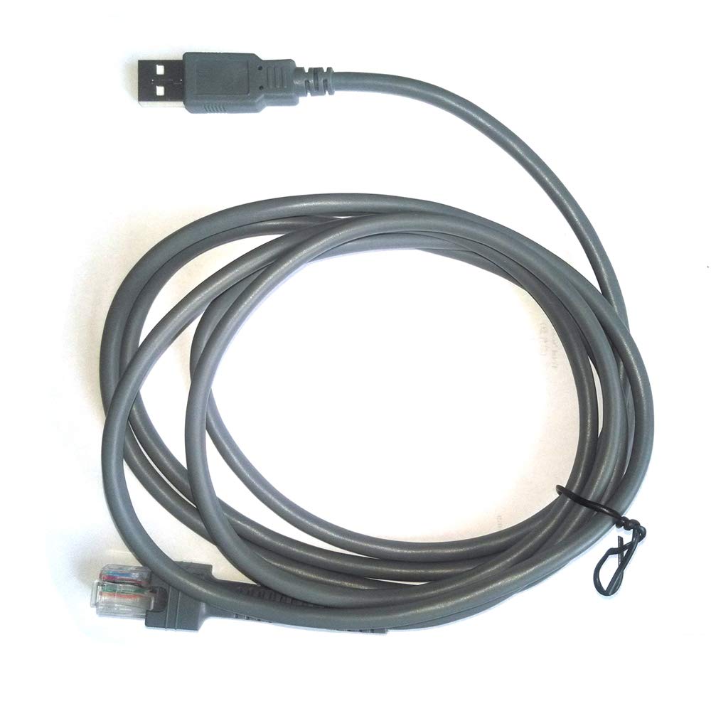 Cable USB a RJ48 PZV Dura-Gray 7 Pies para Escáner de Código de Barras de Mano