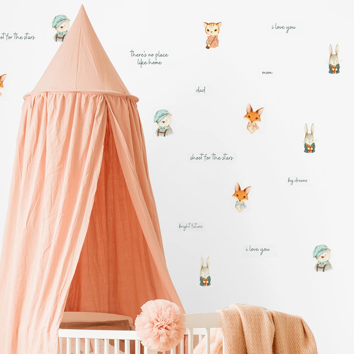 Feel Kozi - Calcomanías de pared extraíbles (60 piezas) - Pegatinas de animales para decoración de habitación de niños, decoración de pared de guardería, decoración de sala de juegos y decoración de