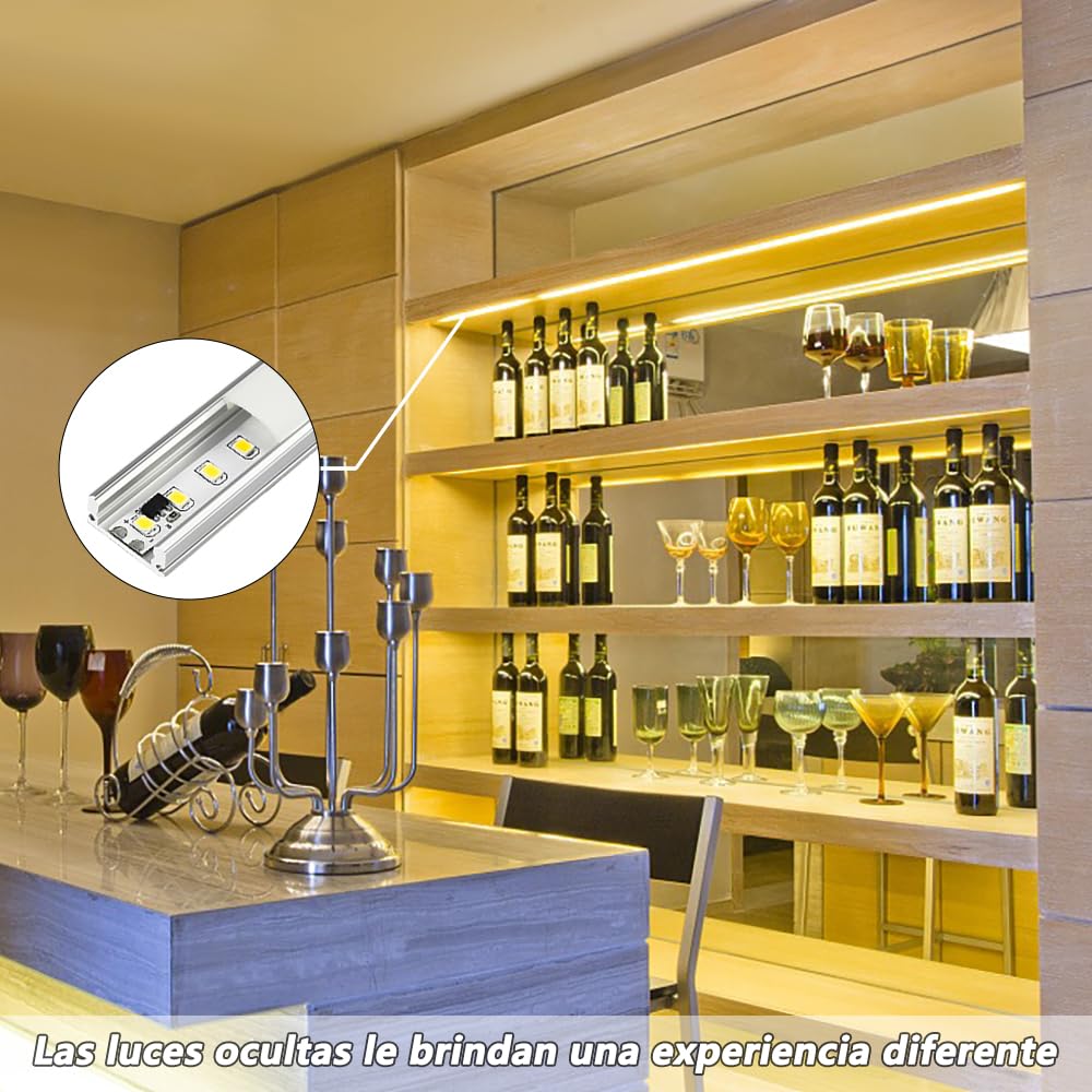 Phayfity Paquete de 20 Unidades de Difusor de Canal LED de 1 M en Forma de U con Cubierta Lechosa, Canaleta para Tira Luz LED,Perfil de Aluminio para Tira de Luz LED