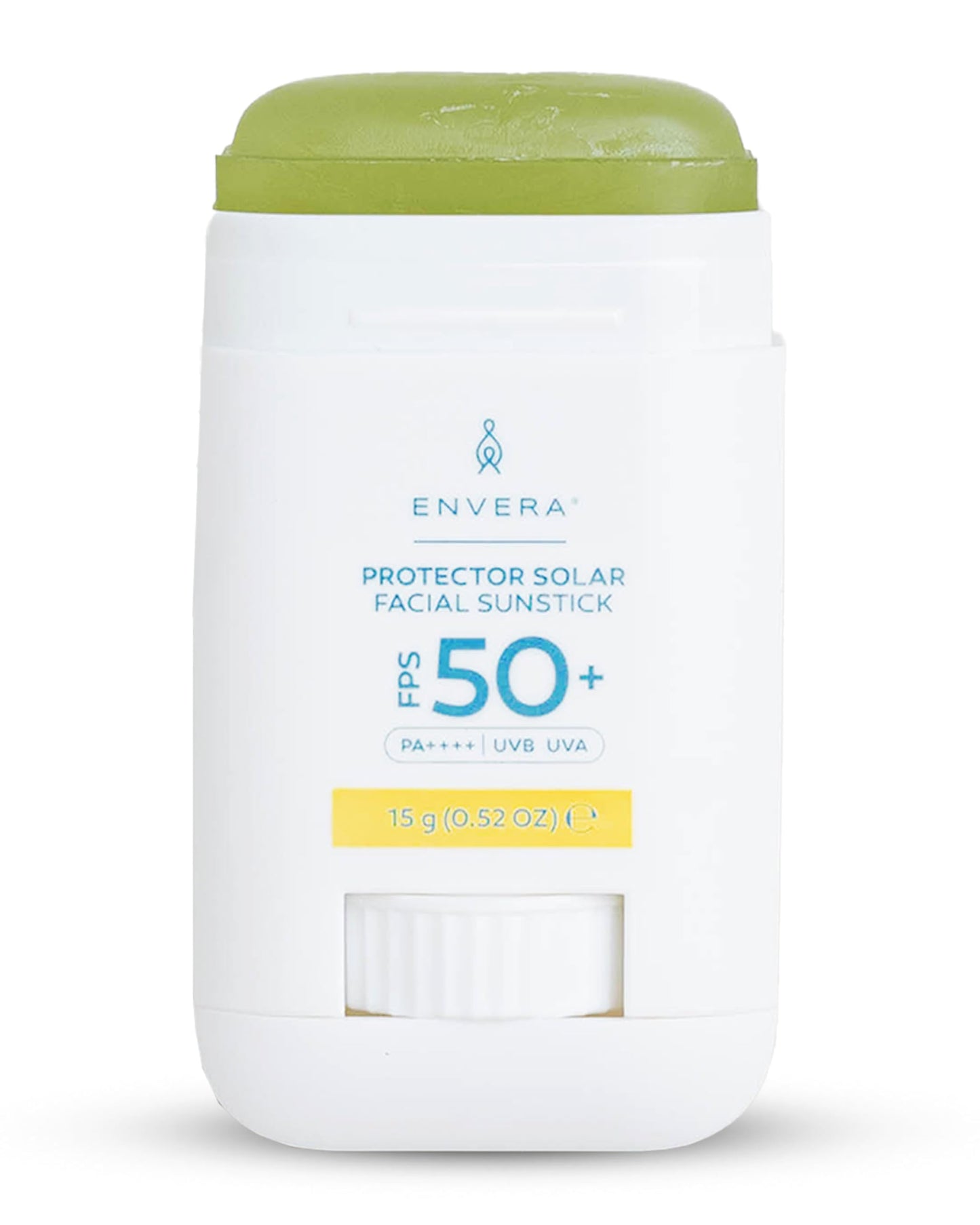 ENVERA | Protector Solar Facial y Corporal 3 en 1: FPS 50+ UVA/UVB, PA++++ | 15gr | Invisible, Humectante, Antioxidantes | Bloqueador Solar en Barra Hipoalergénico | Skincare Vegano