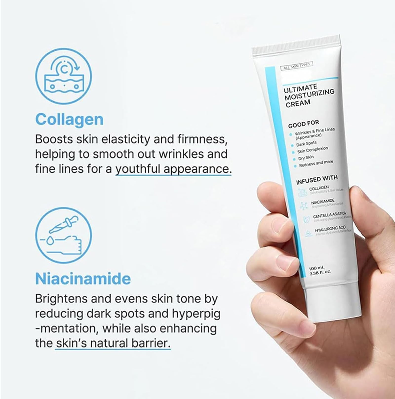 Crema Facial Coreana 100ml: Fórmula Juvenil, Cuidado de la Piel Vegano - Pack de 2